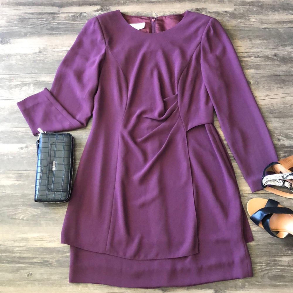 Warren Petites Vintage Purple  Faux Wrap Dress size 6P